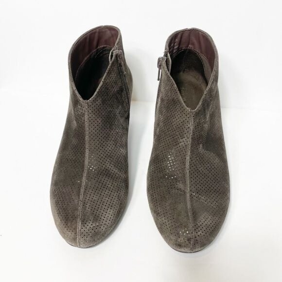 David Tate Fame Metallic Brown Perforated Leather Ankle Boots Size 7.5 - Picture 5 of 11